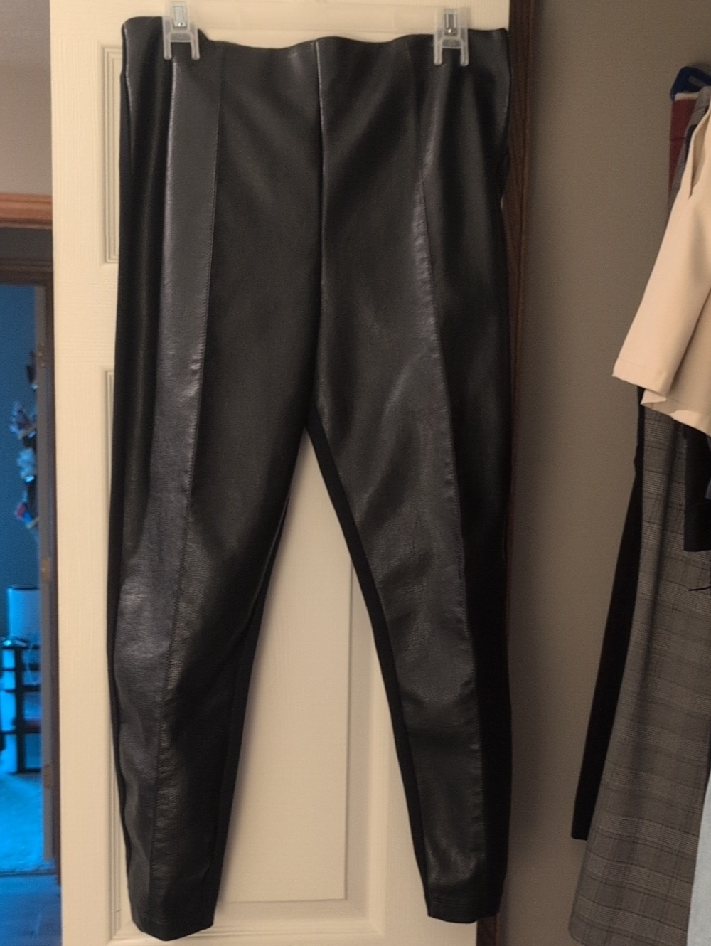 Ann Taylor Black Faux Leather High-Waist Leggings